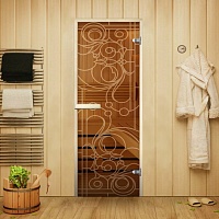 Стеклянная дверь для сауны и бани Витраж (new)